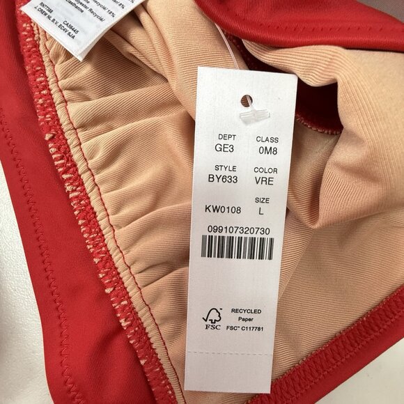 J. Crew Halter Tie-Back Bikini Top Red Size Large BY633 NWT - Picture 3 of 5